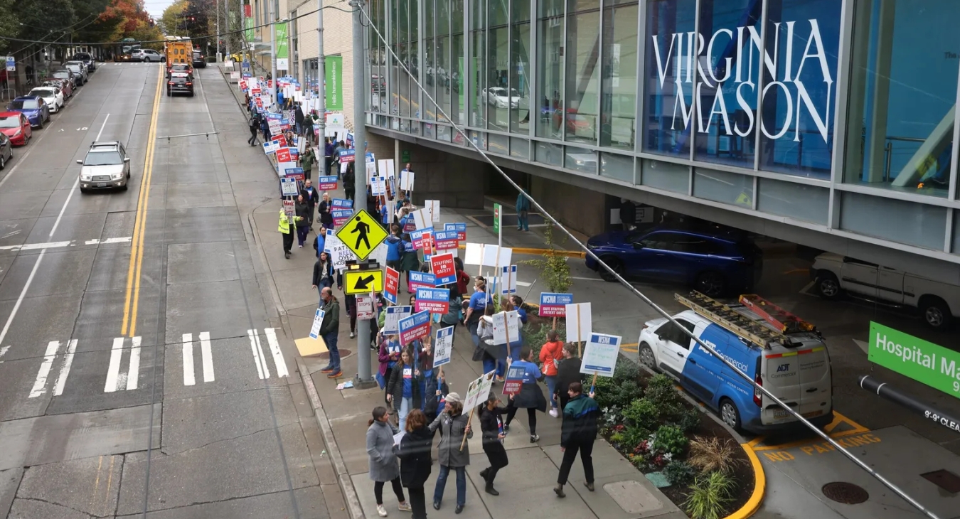 Virginia Mason Hospital Nurses Picketed For Better Safety